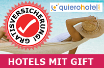 QuieroHotel und Intermundial bieten Ihnen die Möglichkeit, eine Rücktrittsversicherung für bestimmte Ursachen abzuschliessen, die verhindern, einen Hotelaufenthalt oder eine gebuchte Aktivität wahrzunehmen. Klicken Sie hier für